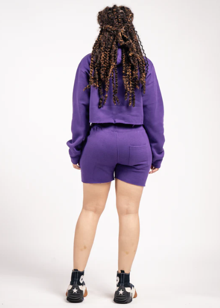 Elegant Crop Top & Sweat Short Set