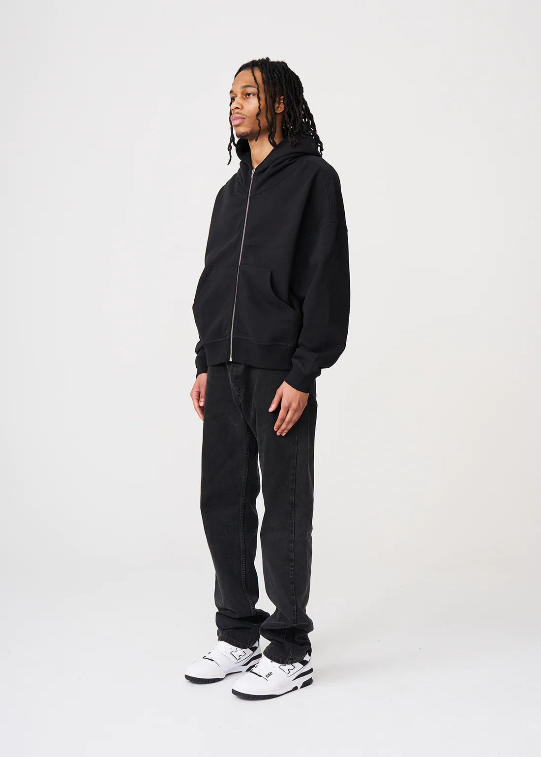 Luxury Oversized Boxy Cropped Heavyweight Full-Zip Hoodie