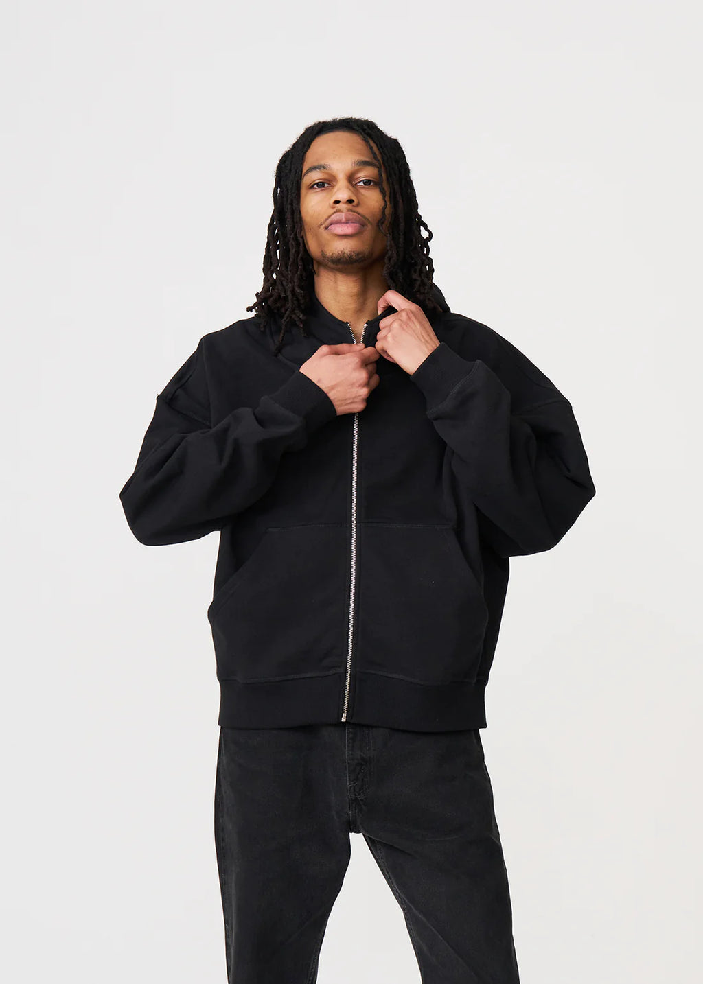 Luxury Oversized Boxy Cropped Heavyweight Full-Zip Hoodie