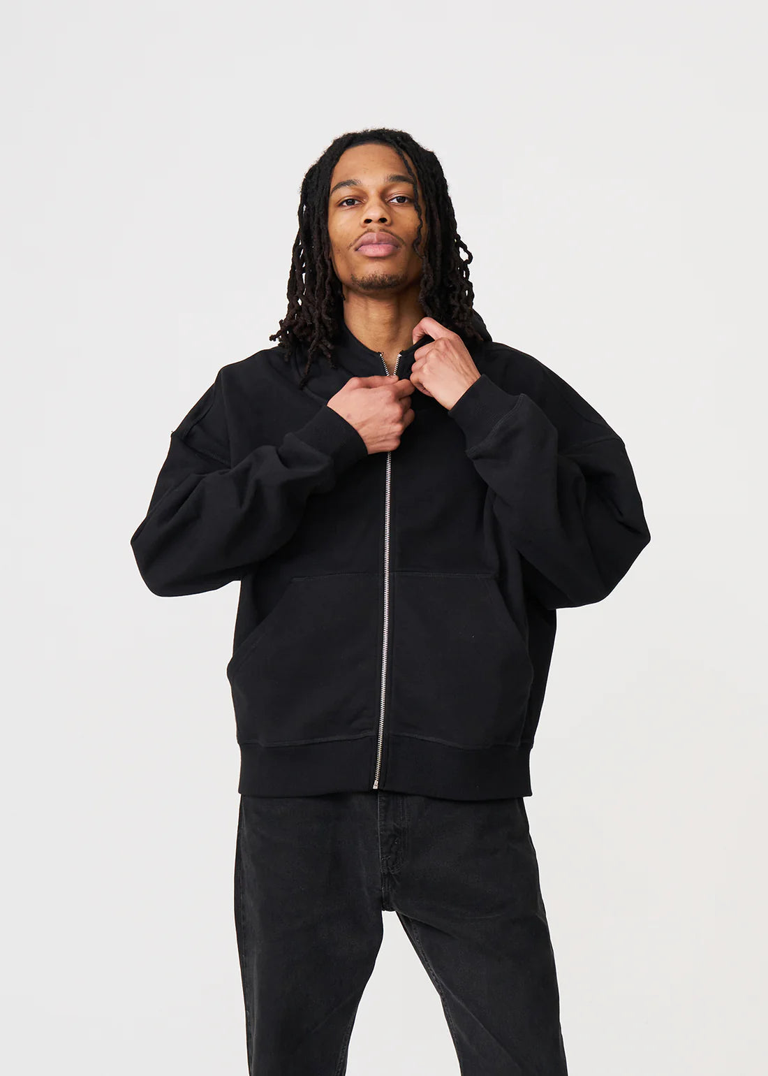 Luxury Oversized Boxy Cropped Heavyweight Full-Zip Hoodie