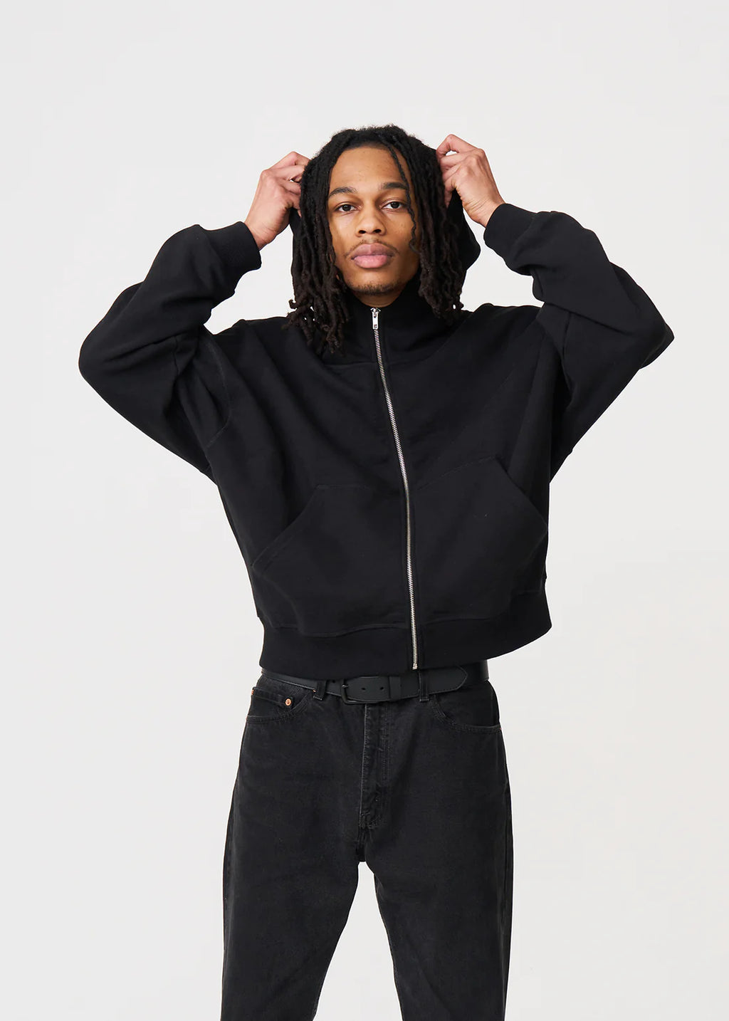 Oversized Boxy Cropped Heavyweight Full-Zip Hoodie