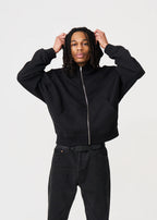 Oversized Boxy Cropped Heavyweight Full-Zip Hoodie