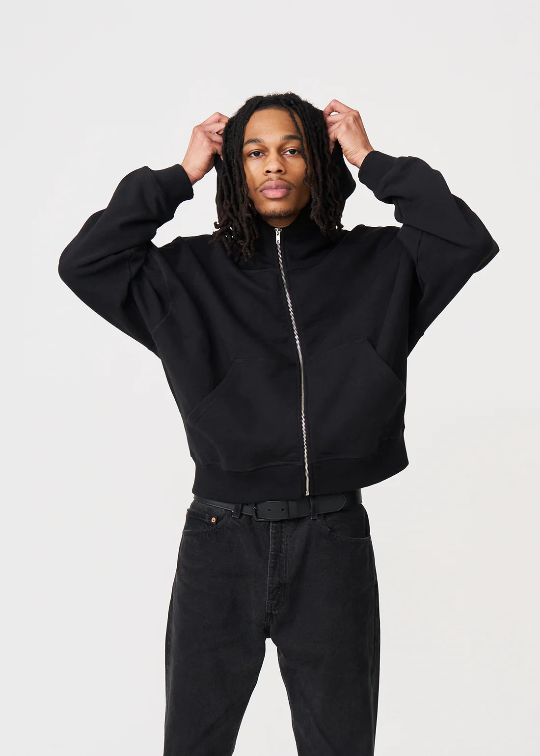 Luxury Oversized Boxy Cropped Heavyweight Full-Zip Hoodie