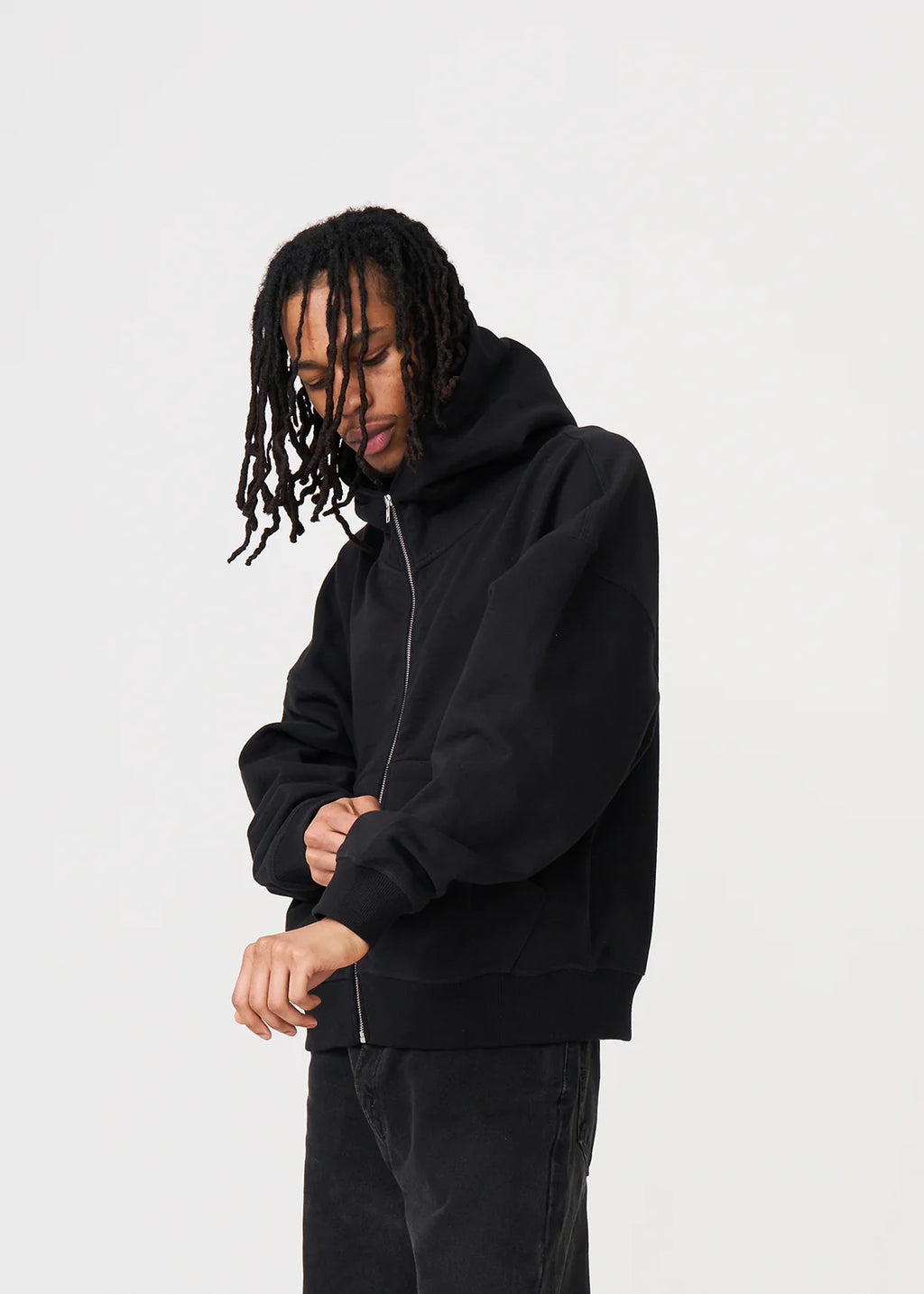 Luxury Oversized Boxy Cropped Heavyweight Full-Zip Hoodie