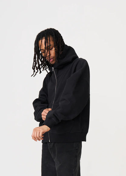 Oversized Boxy Cropped Heavyweight Full-Zip Hoodie