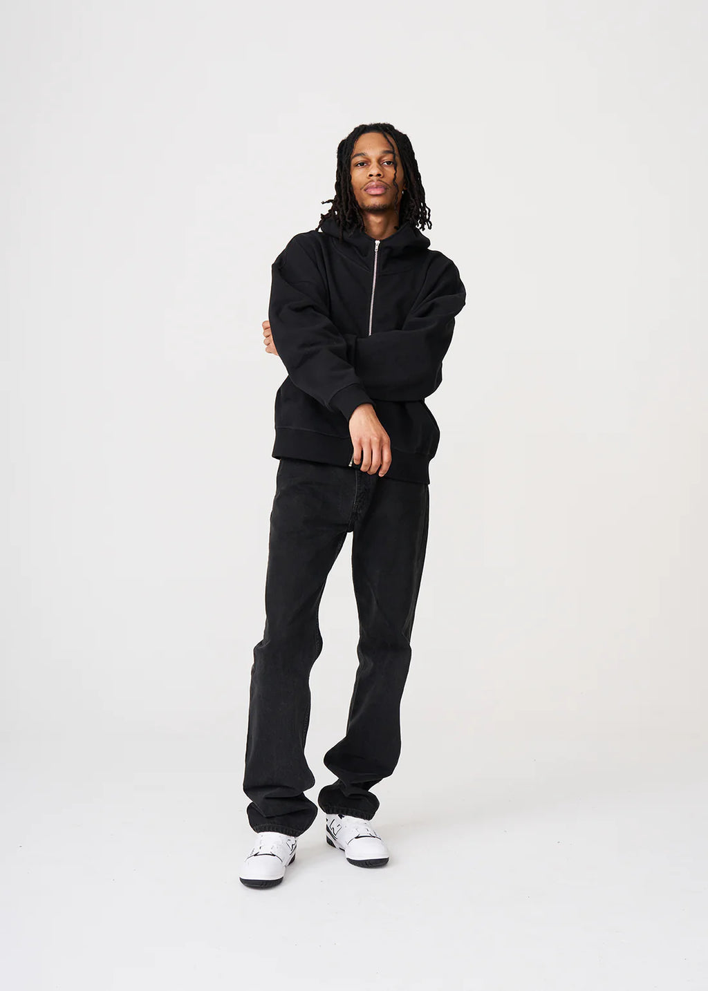 Luxury Oversized Boxy Cropped Heavyweight Full-Zip Hoodie