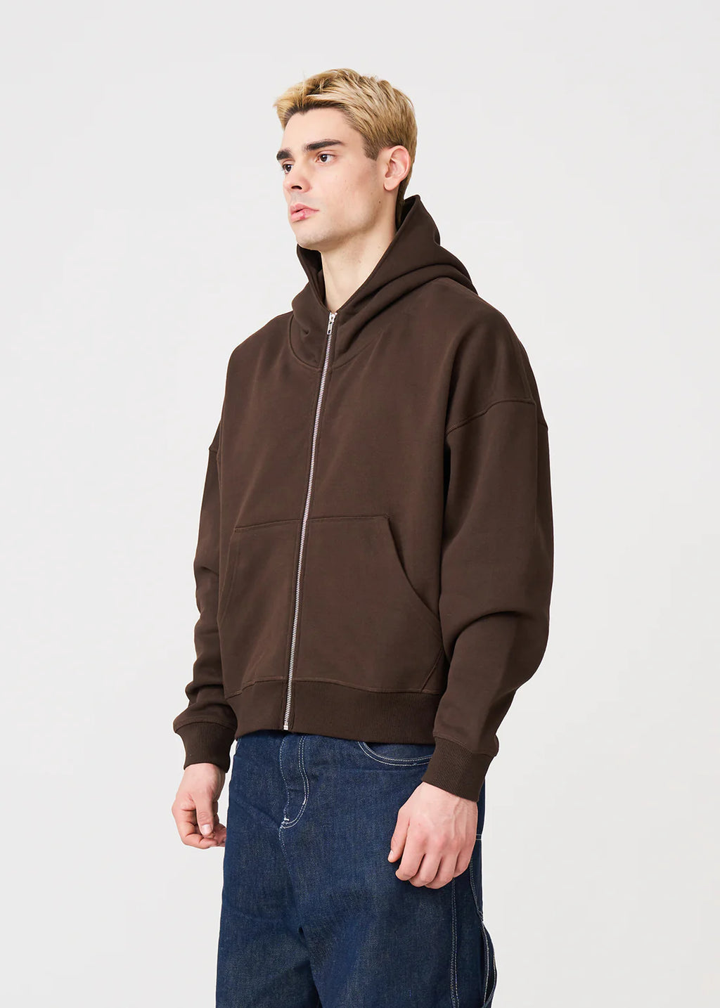 Luxury Oversized Boxy Cropped Heavyweight Full-Zip Hoodie