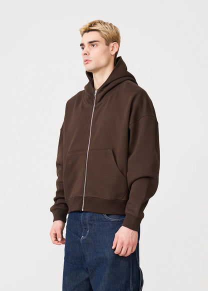Oversized Boxy Cropped Heavyweight Full-Zip Hoodie