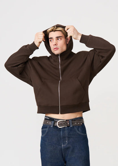 Oversized Boxy Cropped Heavyweight Full-Zip Hoodie