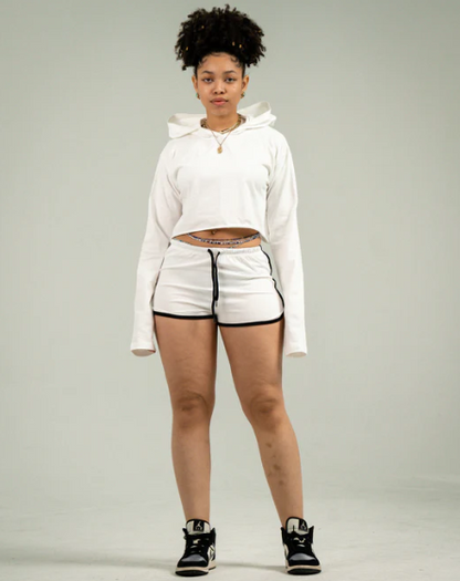 Womens Crop Top Track Short Set