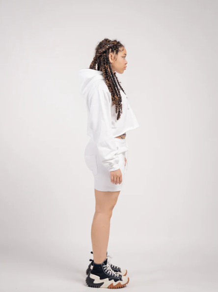 Elegant Crop Top & Sweat Short Set