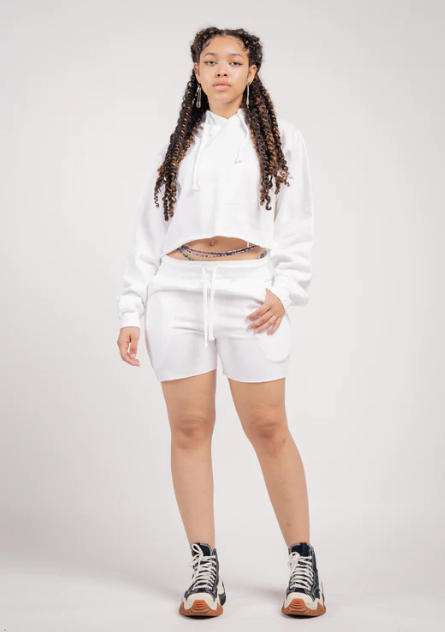 Elegant Crop Top & Sweat Short Set