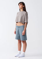 10 OZ Luxury Oversized French Terry Garment Dyed Crop Top T-shirt