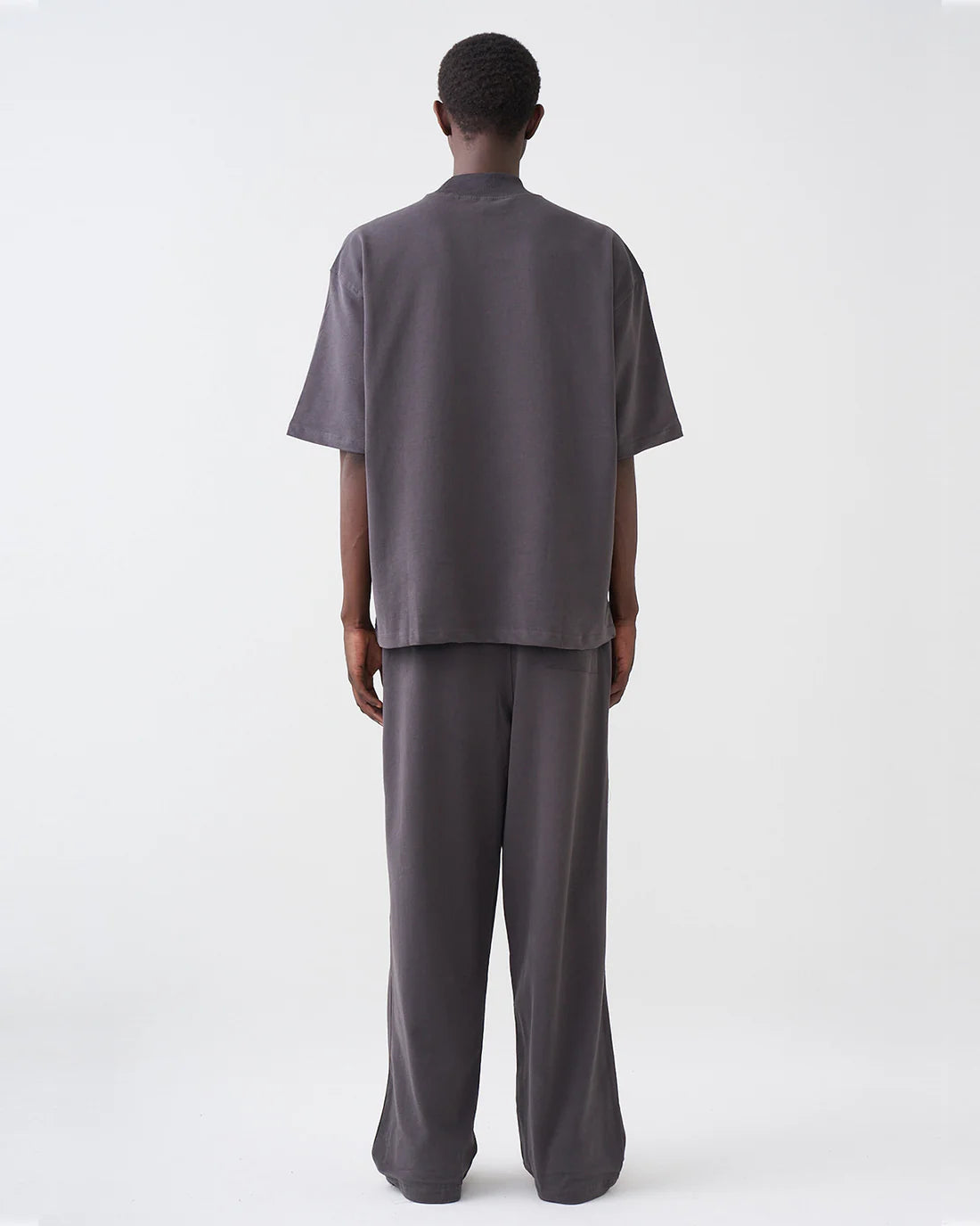 Luxury 7.5 OZ Peached French Terry Mock Neck Oversized Boxy Tee and Oversized Open Leg Sweatpants