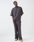 Luxury 7.5 OZ Peached French Terry Mock Neck Oversized Boxy Tee and Oversized Open Leg Sweatpants