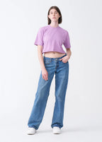 Elegant Combed Cotton Crop Top T-Shirt (XX-Large+)
