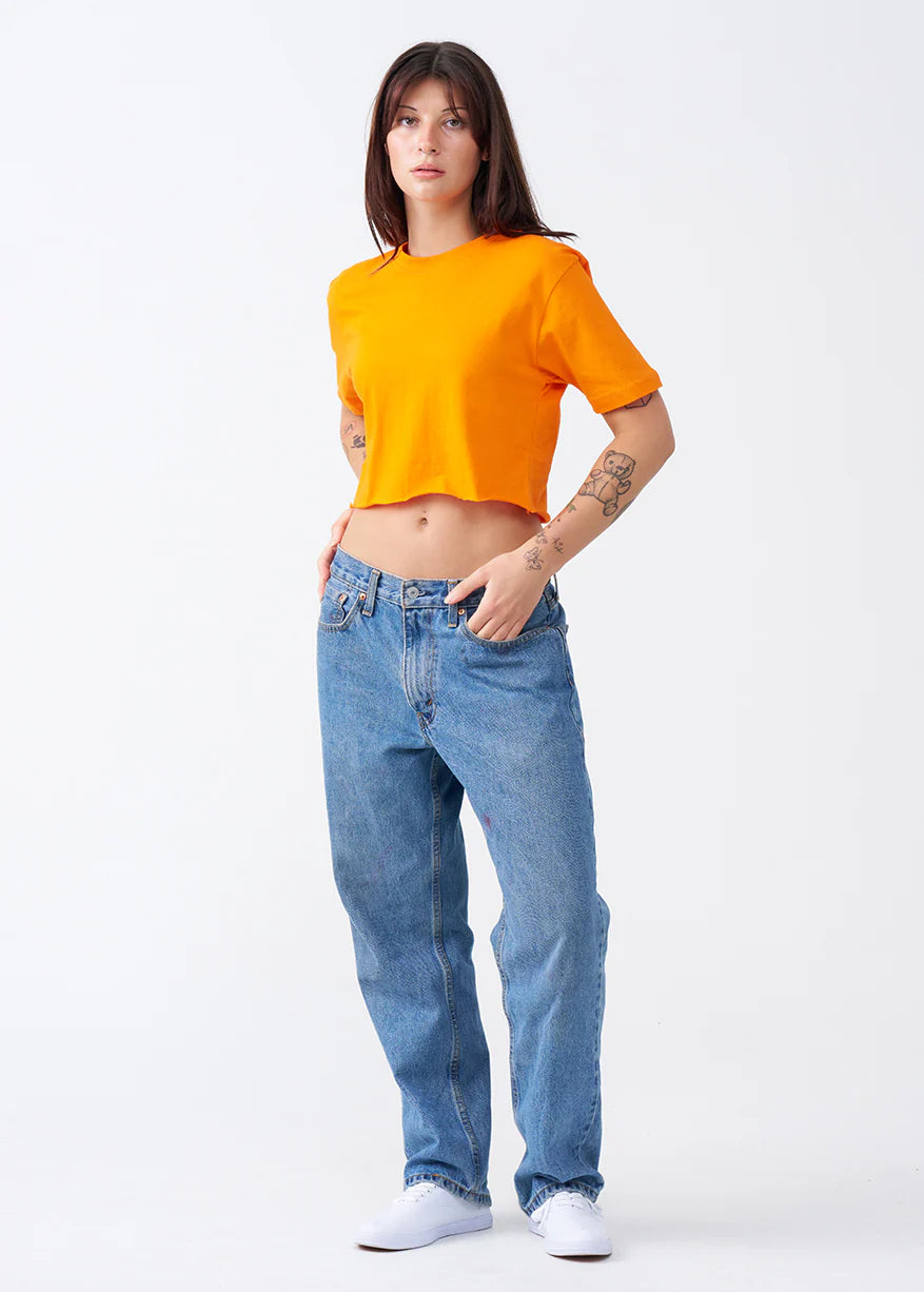 Elegant Combed Cotton Crop Top T-Shirt (XX-Large+)