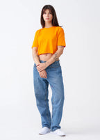 Elegant Combed Cotton Crop Top T-Shirt (XX-Large+)