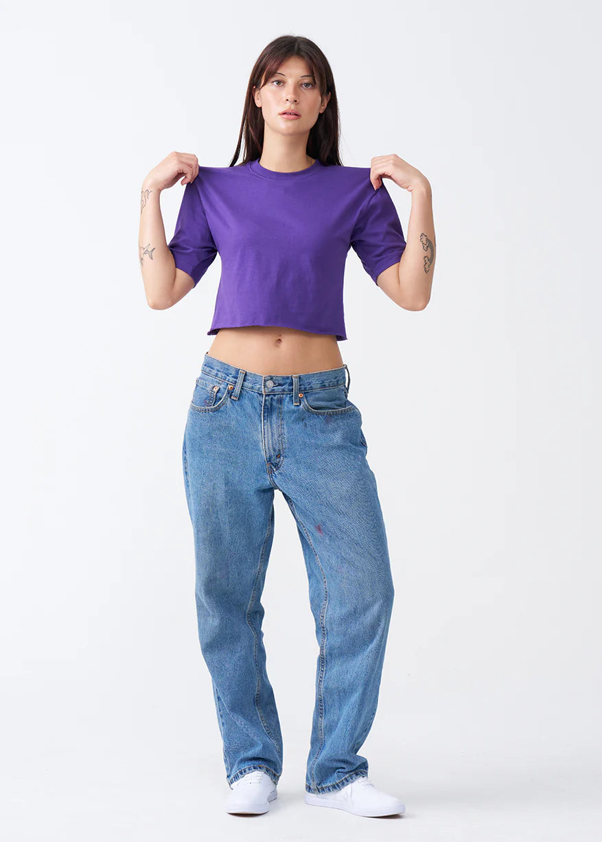 Elegant Combed Cotton Crop Top T-Shirt (XX-Large+)