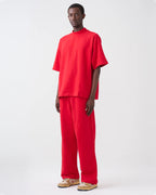 Luxury 7.5 OZ Peached French Terry Mock Neck Oversized Boxy Tee and Oversized Open Leg Sweatpants