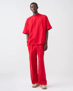 Luxury 7.5 OZ Peached French Terry Mock Neck Oversized Boxy Tee and Oversized Open Leg Sweatpants