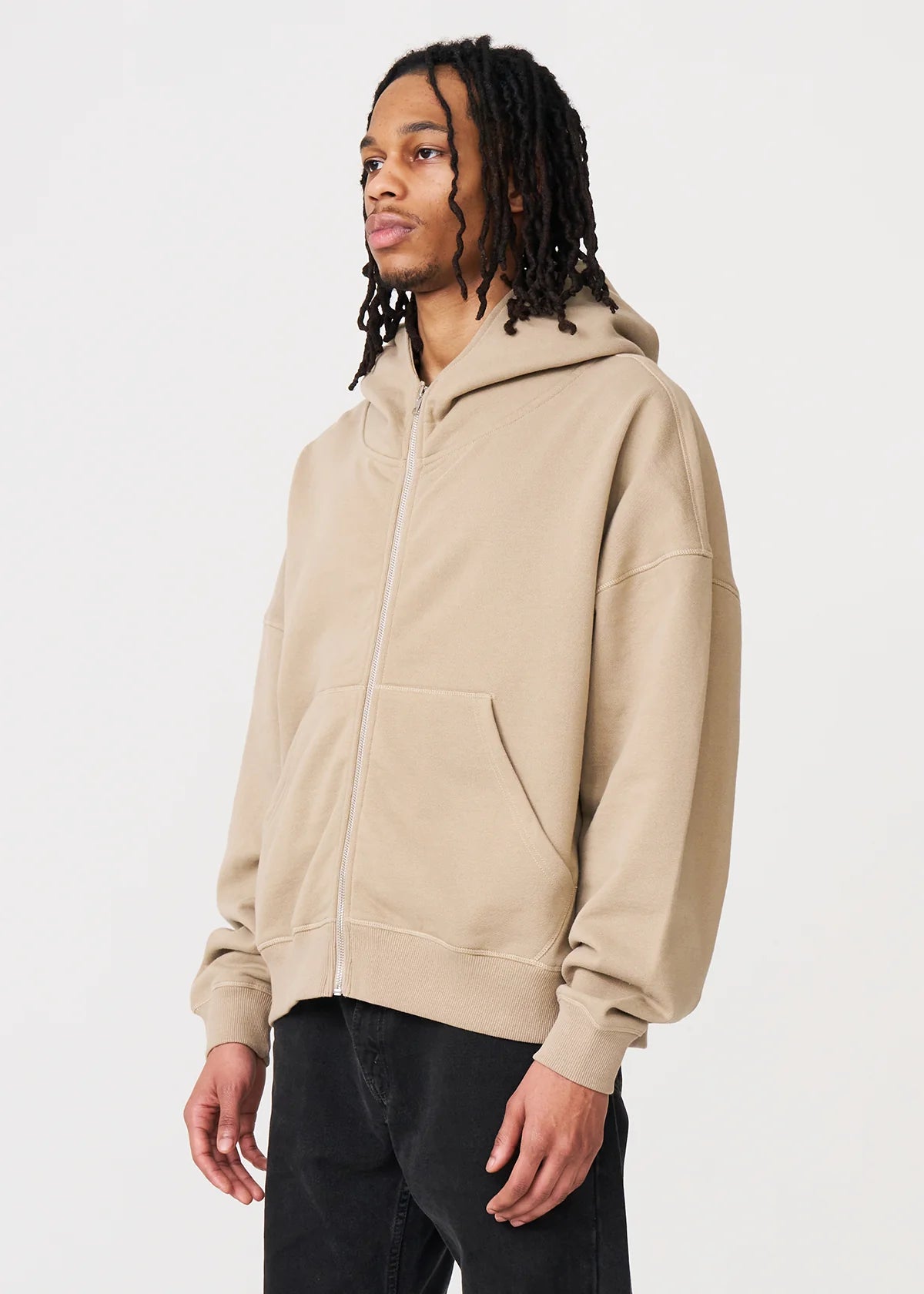 Luxury Oversized Boxy Cropped Heavyweight Full-Zip Hoodie