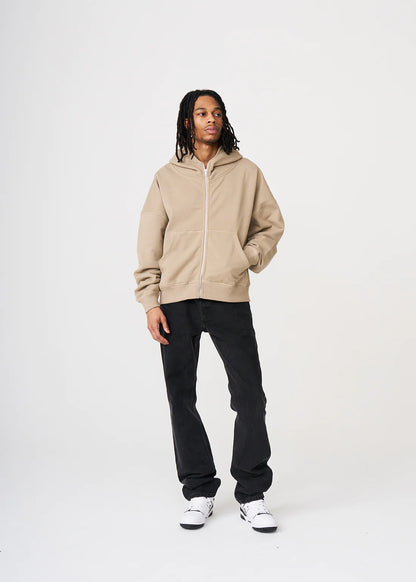 Oversized Boxy Cropped Heavyweight Full-Zip Hoodie