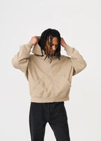 Luxury Oversized Boxy Cropped Heavyweight Full-Zip Hoodie