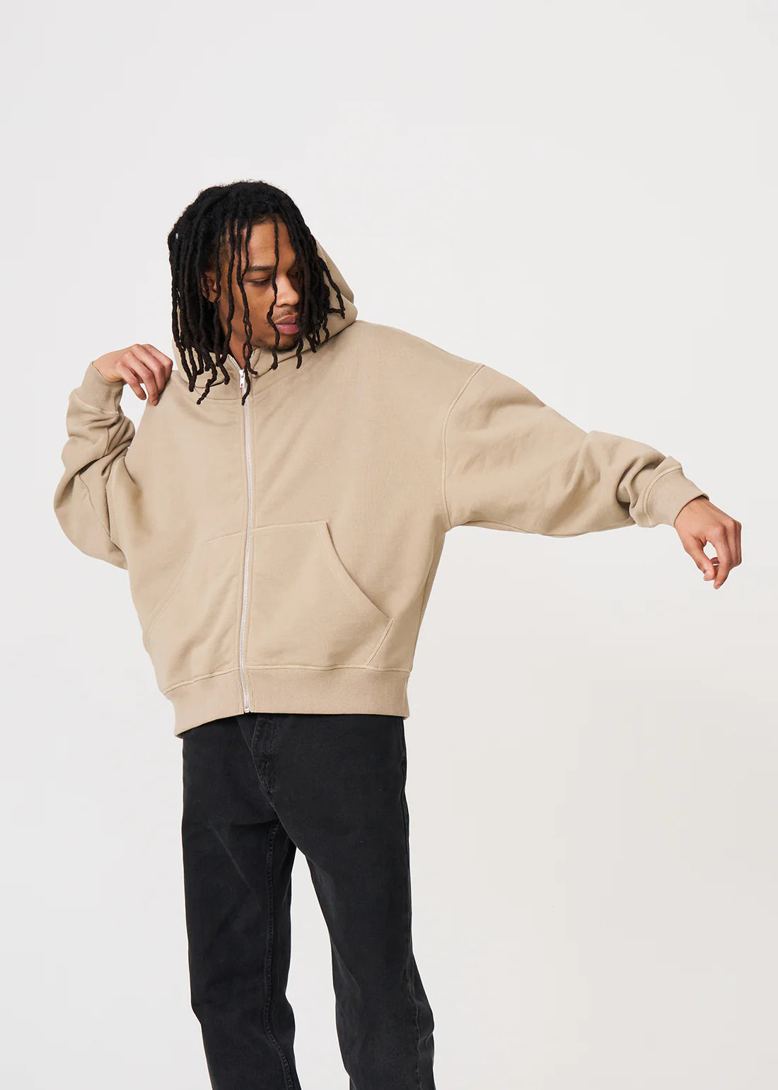 Luxury Oversized Boxy Cropped Heavyweight Full-Zip Hoodie