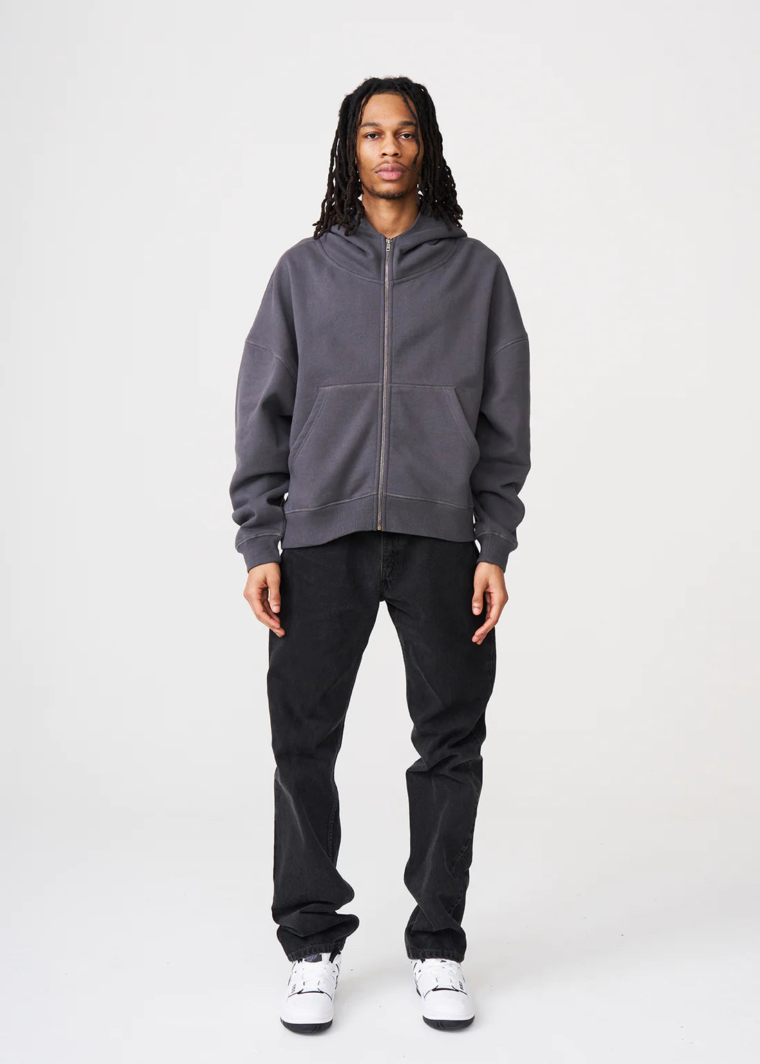 Luxury Oversized Boxy Cropped Heavyweight Full-Zip Hoodie