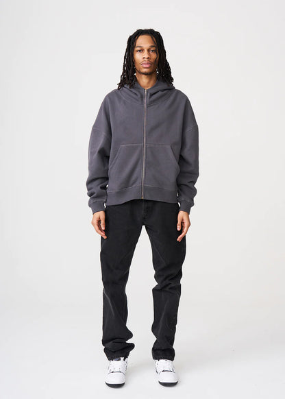 Oversized Boxy Cropped Heavyweight Full-Zip Hoodie
