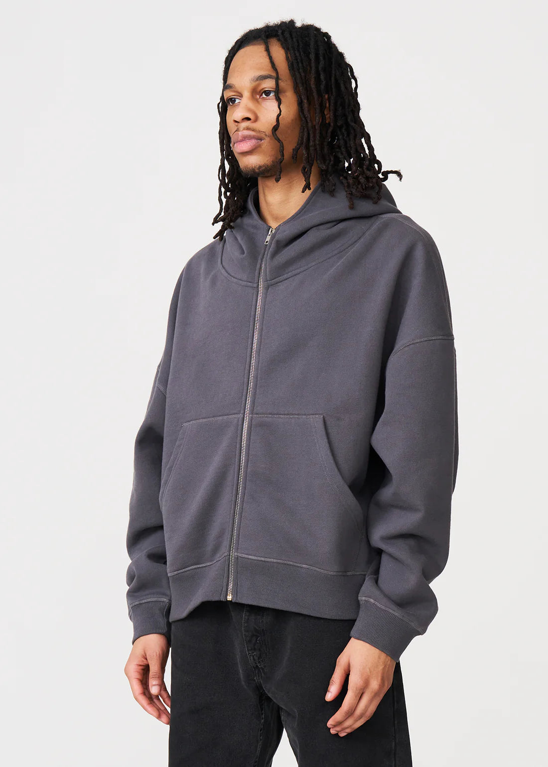 Luxury Oversized Boxy Cropped Heavyweight Full-Zip Hoodie