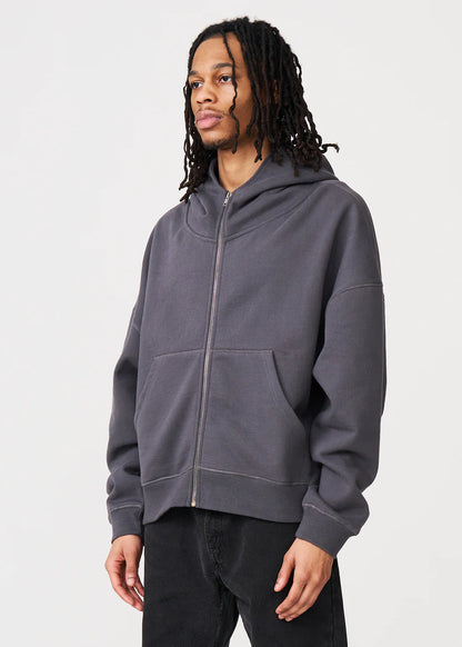 Oversized Boxy Cropped Heavyweight Full-Zip Hoodie