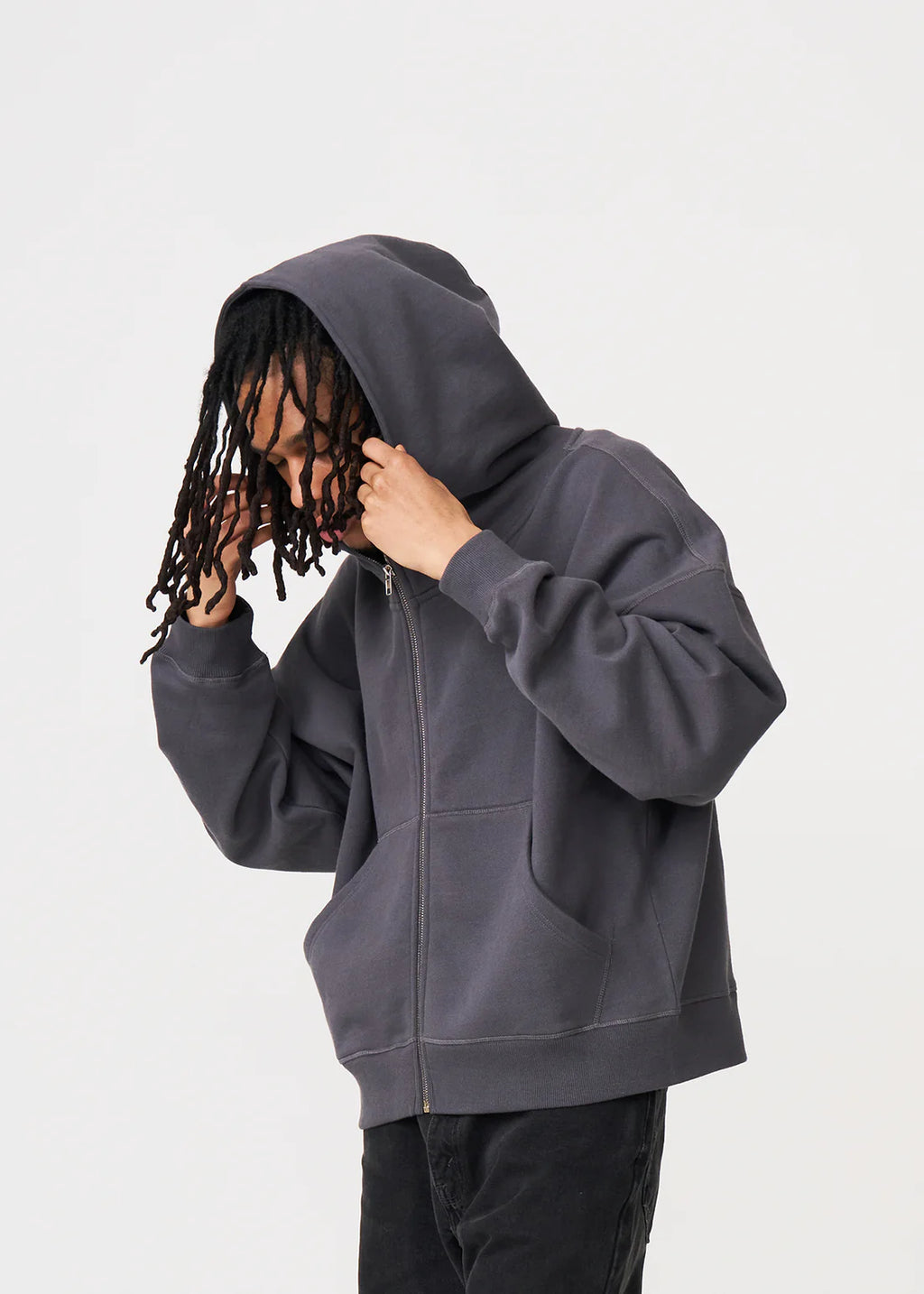 Luxury Oversized Boxy Cropped Heavyweight Full-Zip Hoodie