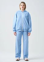 14 OZ Luxury Garment Dyed Fleece 2 Way Zip Up Sweatsuit