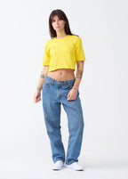 Elegant Combed Cotton Crop Top T-Shirt (XX-Large+)